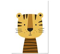 Panorama Lienzo Infantil para habitación Tigre 50x70cm - Bastidor Incluido - Cuadros Decorativos para Salón - Decoración Moderna