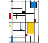 Panorama Lienzo Piet Mondrian 35x50cm - Bastidor Incluido - Cuadros Decorativos para Salón - Decoración Moderna