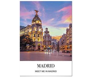 Panorama Póster Ciudad de Madrid con Mensaje 21 x 30 cm - Impreso en Papel de 250gr - Cuadros Modernos Decoración Salón y Dormitorio - Láminas Decorativas