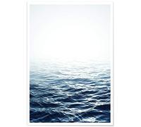 Panorama Póster con Paspartú Mar en Calma 21 x 30 cm - Impreso en Papel de 250gr - Cuadros Modernos Decoración Salón y Dormitorio - Láminas Decorativas