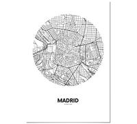 Panorama Póster Mapa Círculo de Madrid 70x100 cm - Impreso en Papel de 250gr - Cuadros Modernos Decoración Salón y Dormitorio - Láminas Decorativas