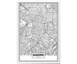 Panorama Póster Mapa de Madrid 35x50cm - Impreso en Papel de 250gr - Cuadros Modernos Decoración Salón y Dormitorio - Láminas Decorativas
