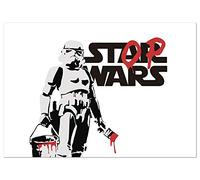Panorama Póster Stop Wars Banksy Horizontal 100x70cm - Impreso en Papel de 250gr - Cuadros Modernos Decoración Salón y Dormitorio - Láminas Decorativas