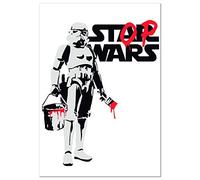 Panorama Póster Stop Wars Banksy Vertical 21x30cm - Impreso en Papel de 250gr - Cuadros Modernos Decoración Salón y Dormitorio - Láminas Decorativas