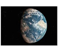 Panorama Póster Tierra Desde el Espacio 70x50cm - Impreso en Papel de 250gr - Cuadros Modernos Decoración Salón y Dormitorio - Láminas Decorativas