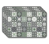 Panorama Salvamanteles Hidráulicos Verde 45x30 cm Pack de 4 - Mantel Individual en Vinilo - Tapetes para Mesa - Antimanchas y Lavables