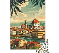 Panorama Urbano Florencia Puzzle de 1000 Piezas Papel para Adultos Vista Escénica Puzzle para Toda la Familia Relajación Hogar 70x50cm/1000pcs