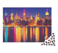 Panorama Urbano Puzzle de 1000 Piezas para Adultos Reflejo Nocturno Juego de Puzzle 1000 Piezas Familia Relajación Hogar 70x50cm/1000pcs