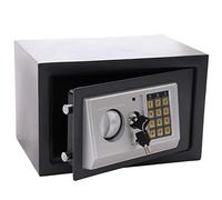 Panorama24 Caja fuerte con cerradura de combinación electrónica, 31 x 20 x 20 cm, indicador LED, perno de acero, gris, incluye 4 pilas, caja fuerte para muebles, caja fuerte de pared para el hogar