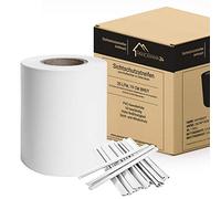 Panorama24 Paneles protectores de PVC blanco RAL9010, 35 m x 19 cm, incluye clips de fijación, valla de jardín opaca