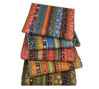 Paños de algodón -Bundle -Nähte - 5pcs Strifte Handwerksstoff dekorativer Patch Set | Bronzing Baumwolle im Ethnischen Stil mit weicher Textur für DIYS -Quilts, Heimnadelarbeit Bekleidungsdesignpro