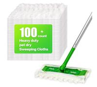 Paños de barrido en seco resistentes para trapeador Swiffer, almohadillas de microfibra para limpiar el polvo de suelos de madera dura y el pelo de mascotas, desechables, 100 unidades