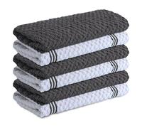 Paños de Cocina, Paquete de 6, 100% algodón, 15 x 25 Pulgadas, paños de Cocina absorbentes, paño de Cocina de Rizo de 425 g/m², paño de Cocina Gris para Limpieza del hogar Infinitee