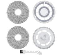 Paños de fregona con Soporte de Repuesto para Roborock Qrevo S5V / Qrevo Curv/Qrevo Edge/Saros 10R / Qrevo Curv S5X / Qrevo Edge S5A Aspiradora, 2 soportes de repuesto + 2 Paños de Repuesto