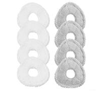 Paños de fregona para Narwal para aspiradora robot Freo X Ultra J4, almohadillas de repuesto reutilizables lavables 4 blancos, 4 paños de limpieza grises