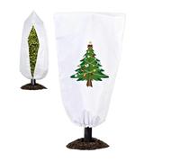 Paños de heladas para plantas al aire libre, cierre de cremallera, protector solar transpirable, diseño navideño, tela contra heladas, protección contra la congelación de plantas, para árboles, rosas