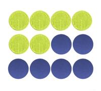 Paños de limpieza de borde redondo de 16 cm, almohadillas de repuesto para fregona eléctrica, lavables y superabsorbentes, 12 piezas