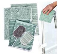 Paños de limpieza de fibra de bambú, juego de 6 paños de bambú, paños de limpieza de bambú, sin rayas, sin pelusas, extraabsorbentes, sostenibles para ventanas, cocina, hogar, coche