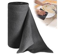 Paños de limpieza de microfibra, 50 unidades en rollo, 30 x 30 cm, paños de limpieza reutilizables, paños de limpieza de microfibra, paños de cocina para coche, cocina y casa (negro)