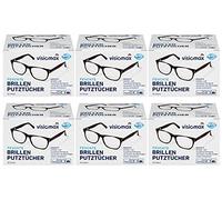 Paños de limpieza para gafas, desengrasante y húmedo para una limpieza sin rayas, 312 unidades, 6 unidades (6 x 52 unidades), para todas las gafas de microfibra, color blanco