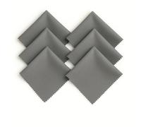 Paños de microfibra para gafas, 6 unidades, paño de limpieza de alta calidad para gafas, paño de limpieza sin rayas, paño de nanofibra, pantallas y cristales, 15 x 18 cm, gris