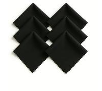 Paños de microfibra para gafas, 6 unidades, paño de limpieza de alta calidad para gafas, paño de limpieza sin rayas, paño de nanofibra, pantallas y gafas, 15 x 18 cm, en negro