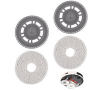 Paños de mopa CDDCWZ con soporte de repuesto para aspiradoras robot Dreame L10s Pro Ultra Heat/L10s Ultra Gen2/X40 Ultra/X40 Master/L40 Ultra/L20 Ultra/X30 Ultra/Mova E30 Ultra (2+2 piezas)