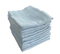 Paños de muselina - paquete de 10 unidades, paños para bebés, pañales de tela, 70 x 80, pañales de gasa, certificado Öko-Tex (10 azul)