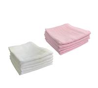Paños de muselina - paquete de 10 unidades, paños para bebés, pañales de tela, 70 x 80, pañales de gasa, certificado Öko-Tex (5 blanco, 5 rosa)