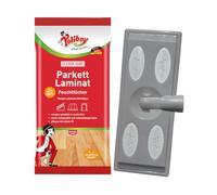 Paños húmedos para parqué de Políboy, 1 x 15 toallitas, con accesorio de | Toallitas húmedas para limpieza y cuidado con aceite de jojoba - Madera, linóleo, vinilo y corcho - Fórmula antiarrugas