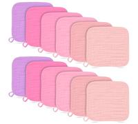 Paños para bebé, 100 % muselina de algodón, suaves, toallitas absorbentes para recién nacidos, niños y niñas, paquete de 12, 12 x 12 pulgadas, rosa, morado, serie Sakura