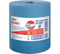 Paños WypAll X80 Power Clean, Paños de limpieza reutilizables industriales, Rollo azul de alta capacidad con 455 paños absorbentes de 1 capa , Número de modelo 8347