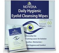 Paños y pestañas higiénicas para blefaritis y picazón en los ojos, caja de 60 paquetes individuales, desmaquillante natural y limpiador diario
