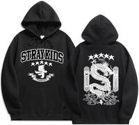 PANOZON Hombre Sudadera con Capucha 3D Impresa de Stray Kids Hoodies Manga Larga Bang Chan Changbin Hyunjin Han Felix Seungmin (M, A Negro)
