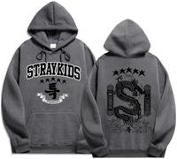 PANOZON Hombre Sudadera con Capucha 3D Impresa de Stray Kids Hoodies Manga Larga Bang Chan Changbin Hyunjin Han Felix Seungmin (M, Gris SH)