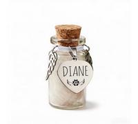 PANPANZZ Frasco De Pelo Personalizado para El Recuerdo De Mascotas con Placa Identificativa En Forma De Corazón, Un Regalo Lleno De Cariño para Consolar La Pérdida De Una Mascota