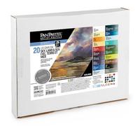 PanPastel Kit de pintura Cielo, Tierra y Mar - Kit Les Darlow de 20 colores, incluye una bandeja de paleta con tapa y herramientas de sofft