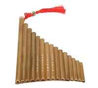 Panpipes, Llave G Chino Tradicional 15 Tubos Fácil de Aprender bambú Natural Respetuoso con el Medio Ambiente Flauta de Pan con Herramientas de Limpieza para Jugar (Mano izquierda)