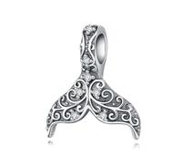 PANPOKI Colgante de plata de ley 925, diseño de animales marinos (delfín, tortuga, pescado, estrella de mar) para pulseras y collares para mujer