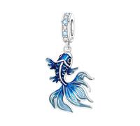 PANPOKI Colgante de plata de ley 925, diseño de animales marinos (delfín, tortuga, pescado, estrella de mar) para pulseras y collares para mujer