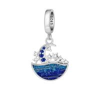 PANPOKI Colgante de plata de ley 925, diseño de animales marinos (delfín, tortuga, pescado, estrella de mar) para pulseras y collares para mujer