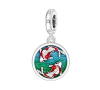 PANPOKI Colgante de plata de ley 925, diseño de animales marinos (delfín, tortuga, pescado, estrella de mar) para pulseras y collares para mujer