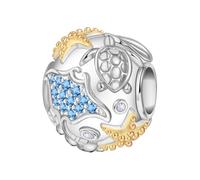PANPOKI Colgante de plata de ley 925, diseño de animales marinos (delfín, tortuga, pescado, estrella de mar) para pulseras y collares para mujer