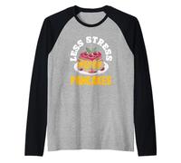 Panqueques Menos estrés Más panqueques Vida divertida Camiseta Manga Raglan