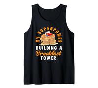 Panqueques Mi Superpoder Construyendo Una Torre De Desayuno Camiseta sin Mangas