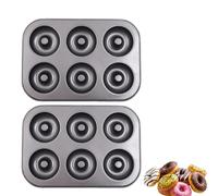 Pans para donut antiadherentes de 6/12 cavidades para hornear, bandeja de donut profunda mejorada, molde para bagels y cake donuts para hornos, panes de acero al carbono, horno seguro hasta 450 F