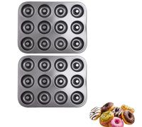 Pans para donut antiadherentes de 6/12 cavidades para hornear, bandeja de donut profunda mejorada, molde para bagels y cake donuts para hornos, panes de acero al carbono, horno seguro hasta 450 F