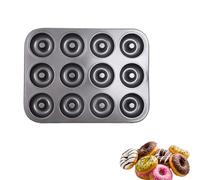 Pans para donut antiadherentes de 6/12 cavidades para hornear, bandeja de donut profunda mejorada, molde para bagels y cake donuts para hornos, panes de acero al carbono, horno seguro hasta 450 F
