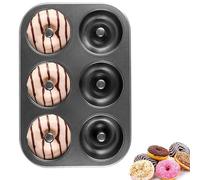 Pans para donut antiadherentes de 6/12 cavidades para hornear, bandeja de donut profunda mejorada, molde para bagels y cake donuts para hornos, panes de acero al carbono, horno seguro hasta 450 F