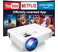 PANSEBA Netflix Mini Beamer Smart Beamer Licencia Oficial WiFi 5G Bluetooth Beamer 1080P Full HD Exterior Portátil Proyector de Película Zoom Proyector Hogar para